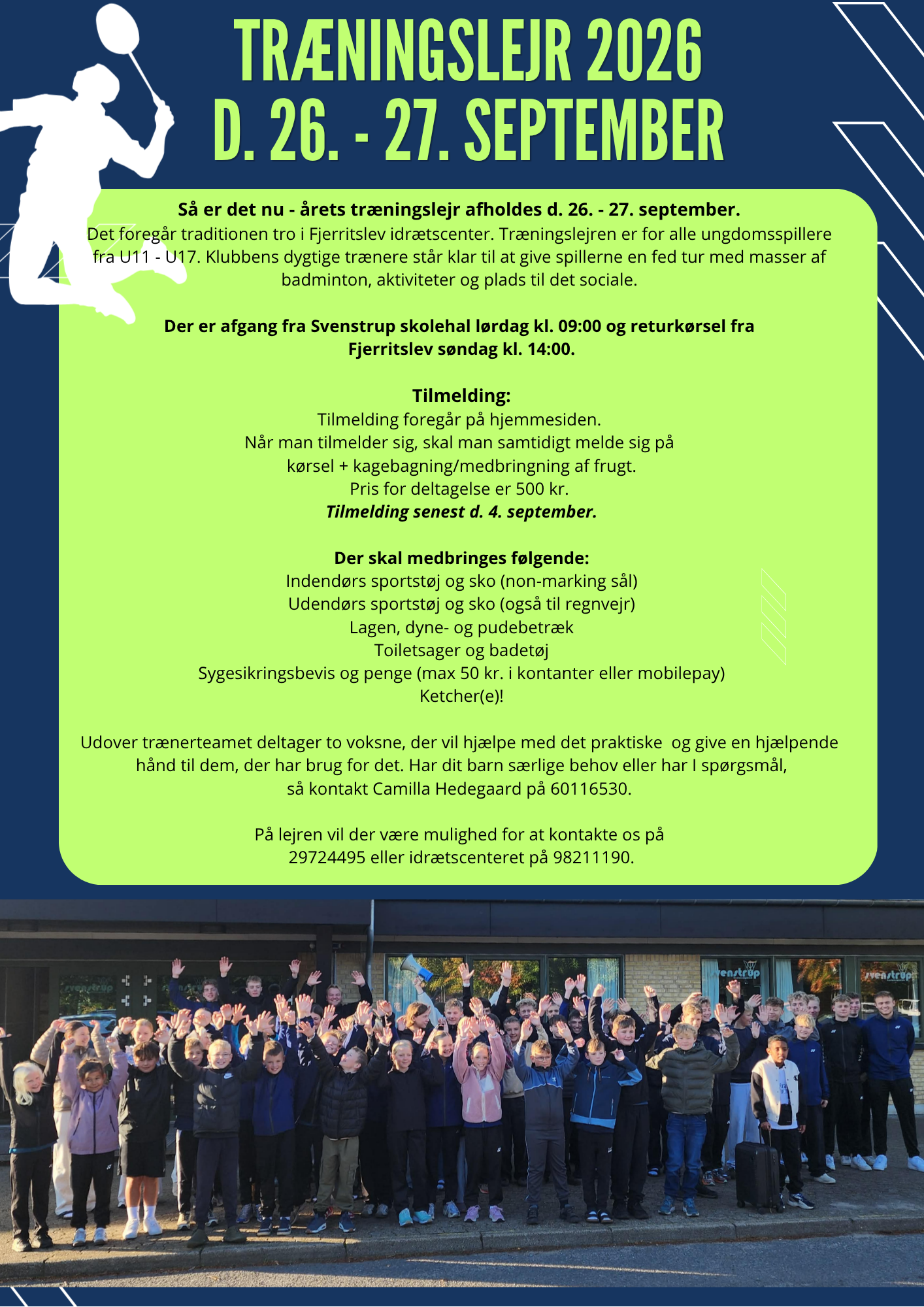 Invitation til træningslejr 2026